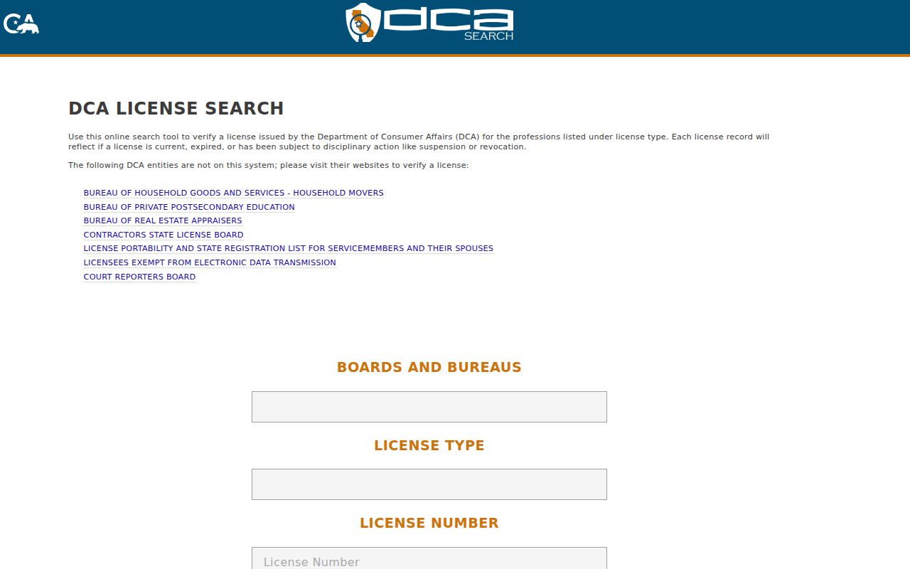 Indio residents directory California professional license search