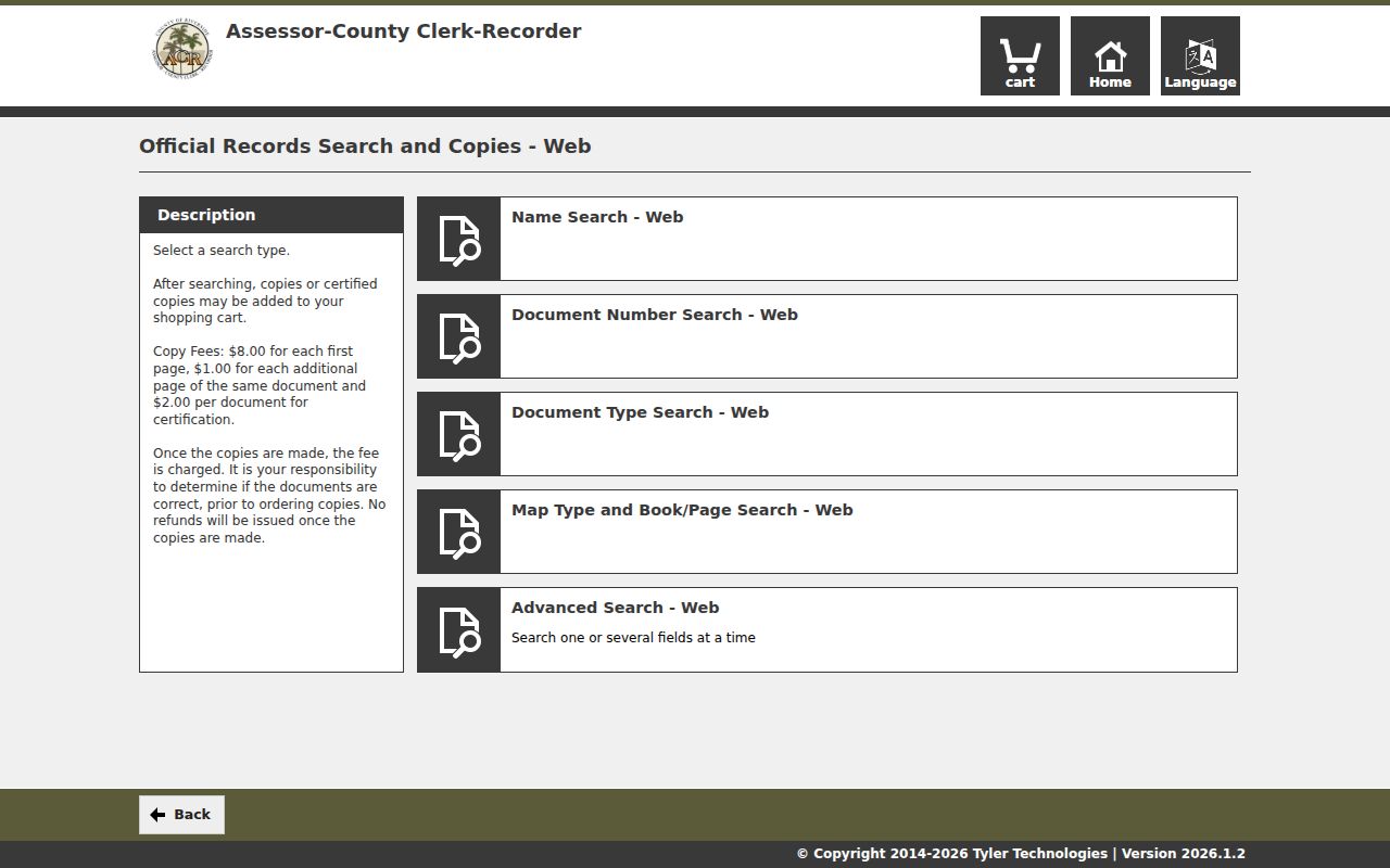Indio previous residents recorder name and document search